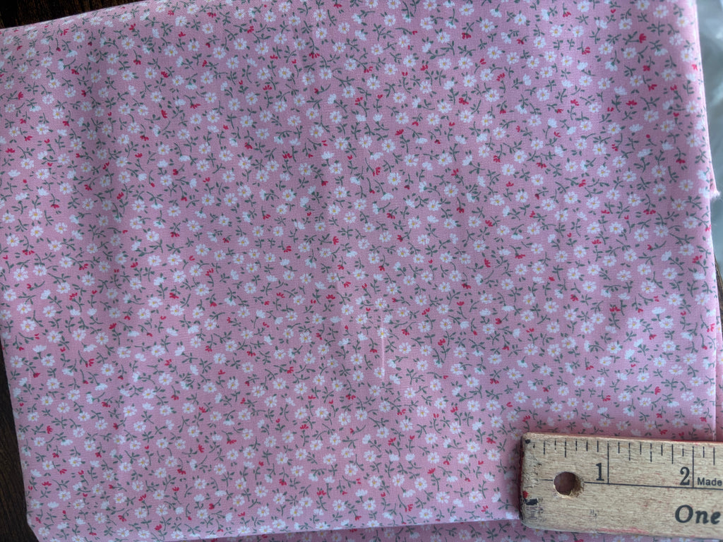 Sevenberry Japanese Cotton Fabric – Ditsy Floral Print | Pink & Blue | Sold by the Yard