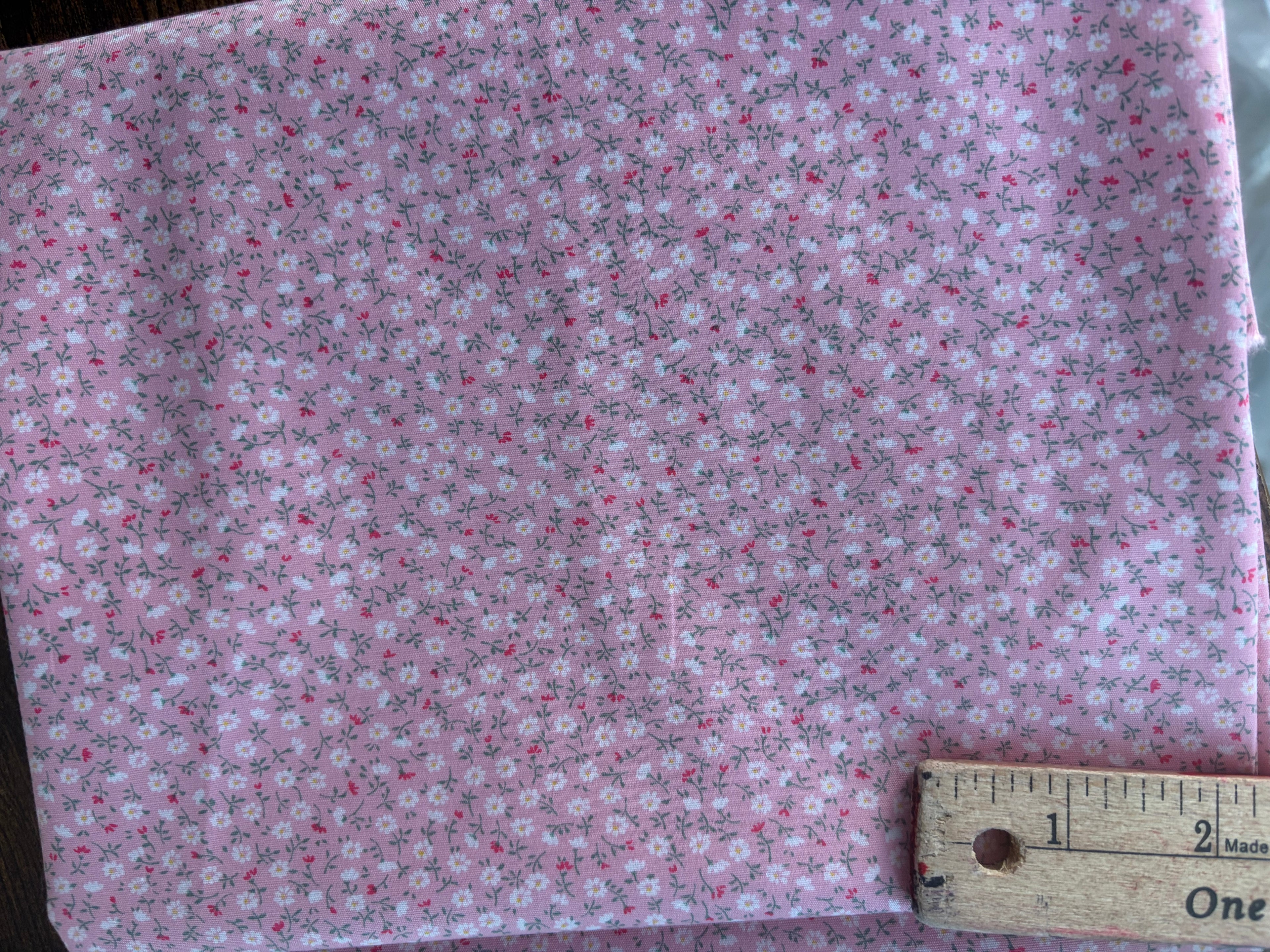Sevenberry Japanese Cotton Fabric – Ditsy Floral Print | Pink & Blue | Sold by the Yard