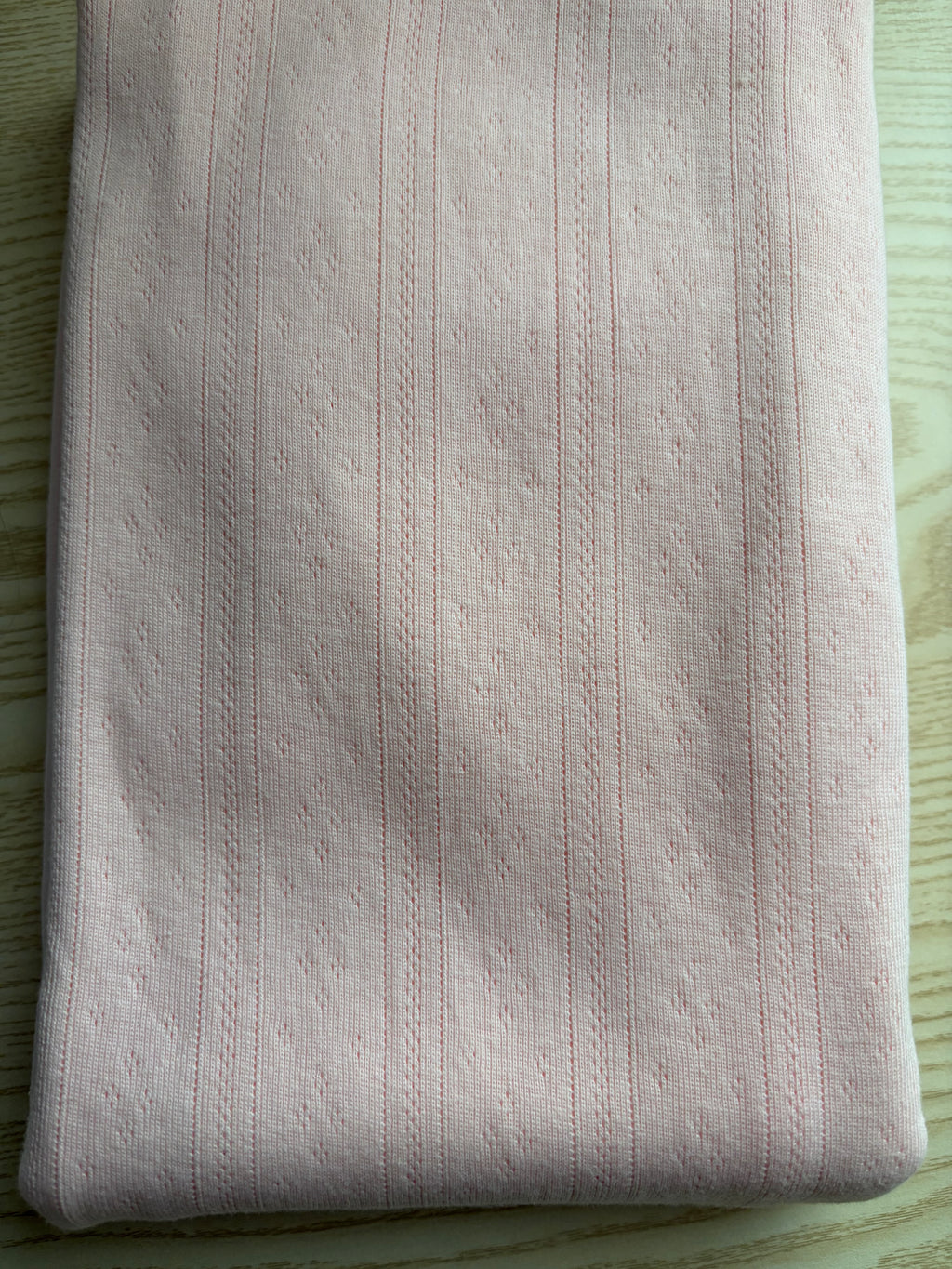 Organic Cotton Pointelle Mesh Rib Knit Fabric | 100% Cotton | 150 GSM | 63” Wide | Baby & Apparel Fabric
