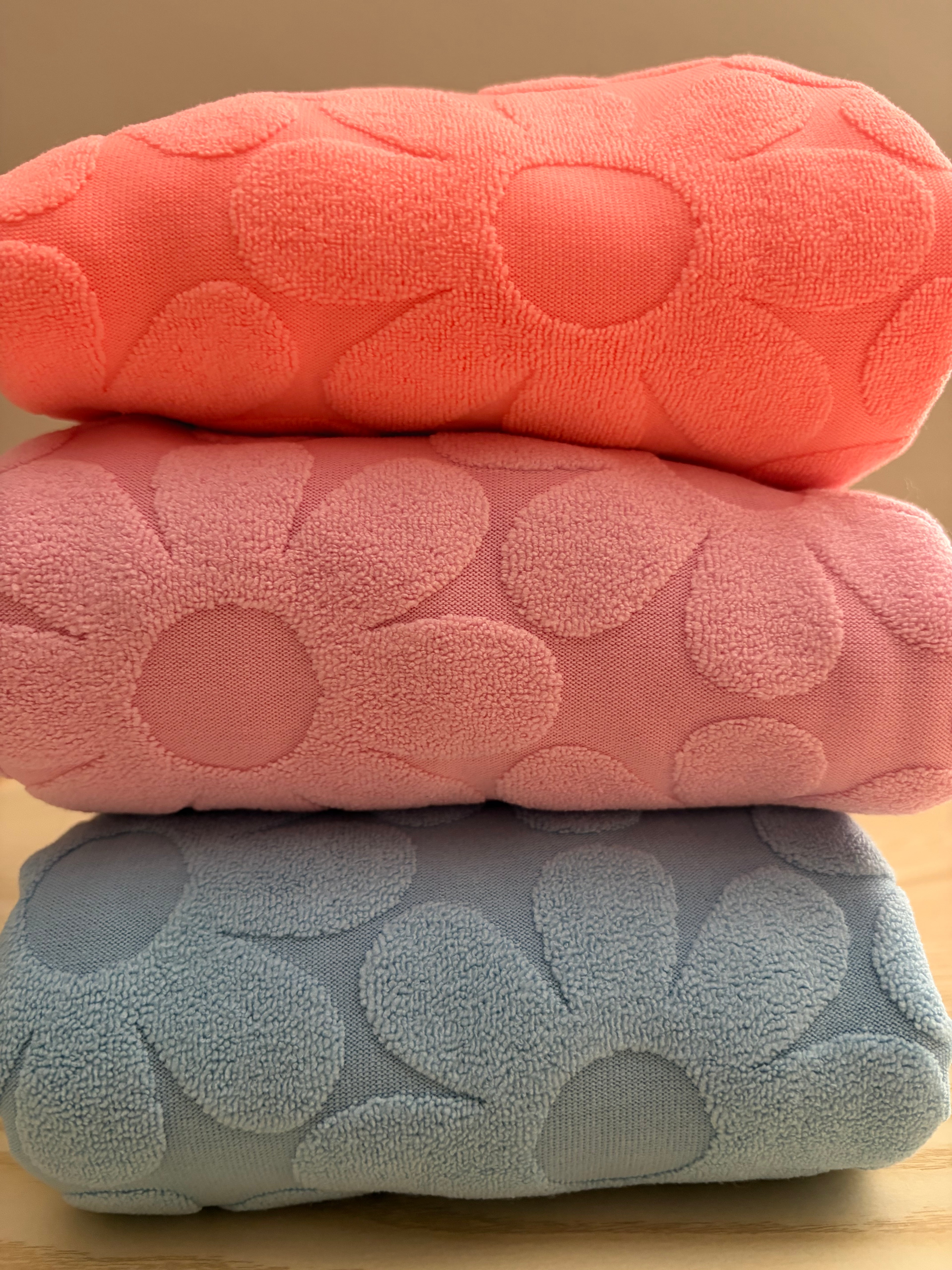Textured Bubble Knit Fabric – Coral, Blush Pink & Sky Blue | Soft Apparel Fabric by the Yard