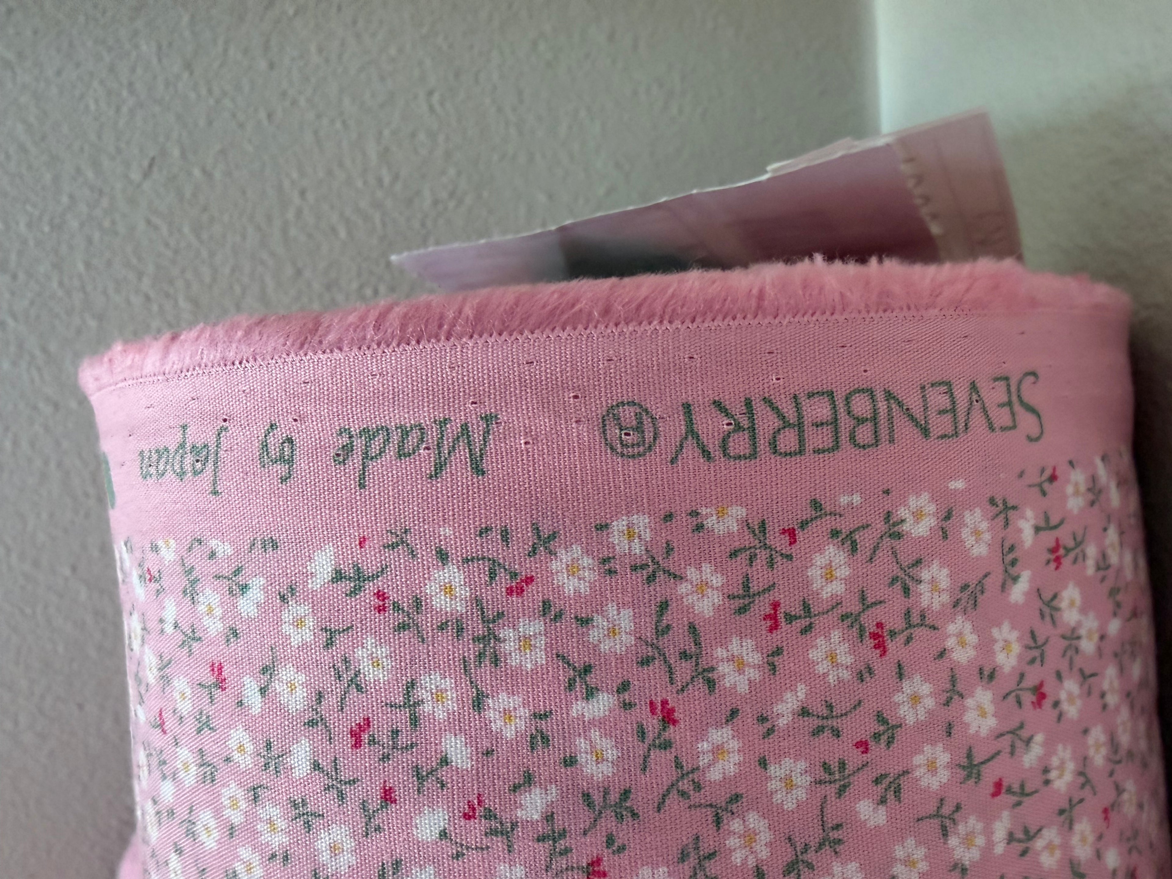Sevenberry Japanese Cotton Fabric – Ditsy Floral Print | Pink & Blue | Sold by the Yard