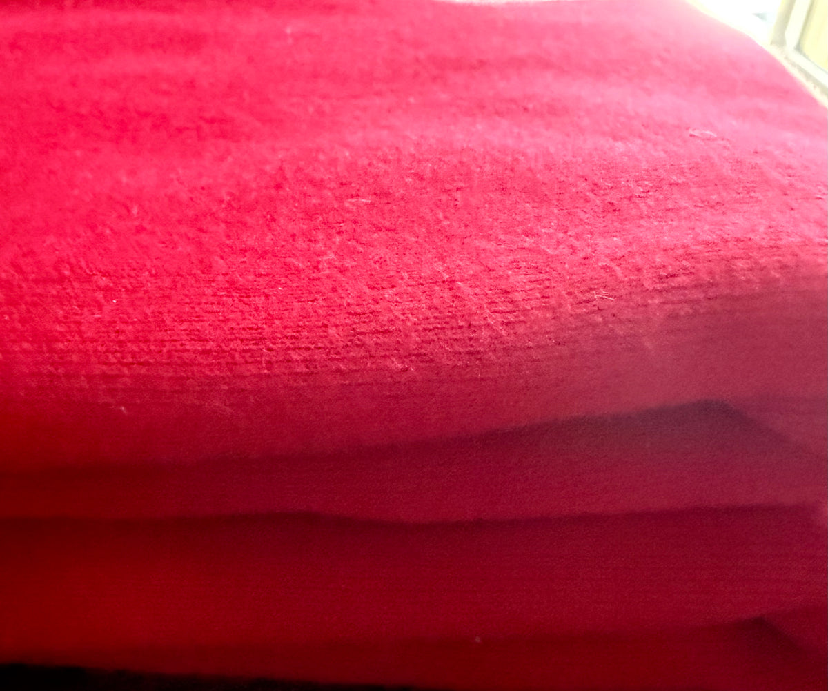 Japanese Imported 100% Cotton Rib Knit Fabric – Rich Red – 17” Tubular Width