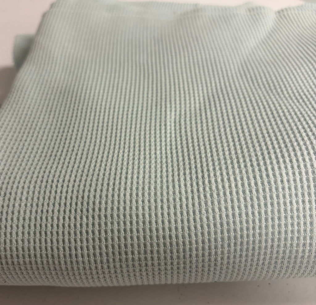 Japanese 100% Cotton Waffle Knit Fabric – Seafoam – Imported from Japan – 60” Wide – Premium Apparel Fabric