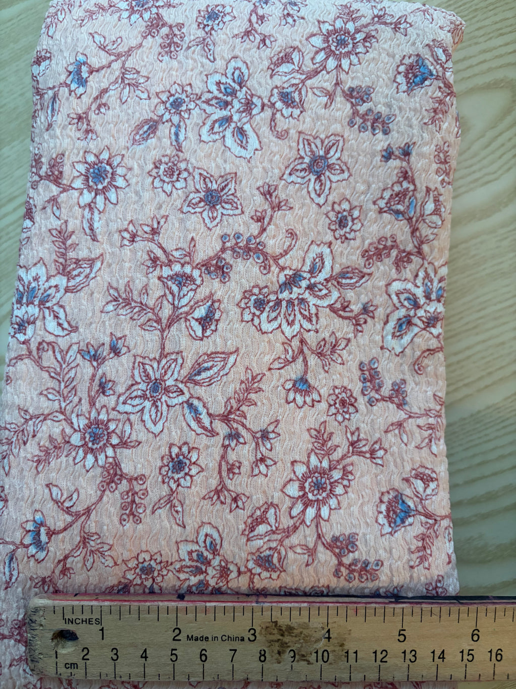 Floral Missoni Textured Knit Fabric – Peach Blossom | Polyester Spandex | 60” Wide | Apparel Knit by the Yard