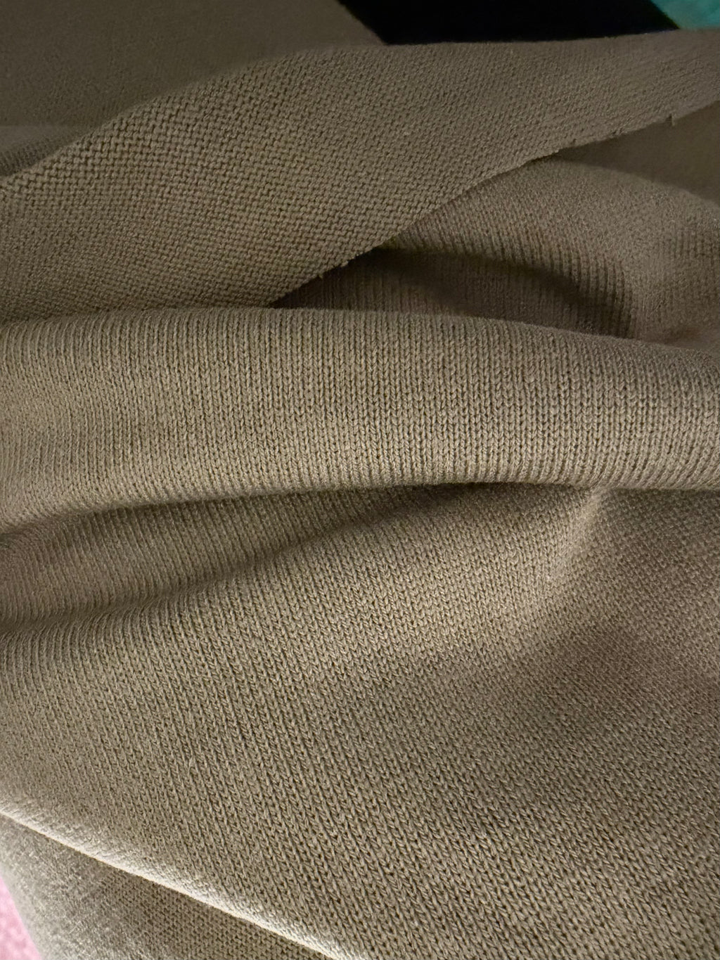 Heavyweight Japanese Cotton Jersey Knit Fabric | 100% Cotton | 2-Way Stretch | 303 GSM | Premium Apparel Fabric | Khaki