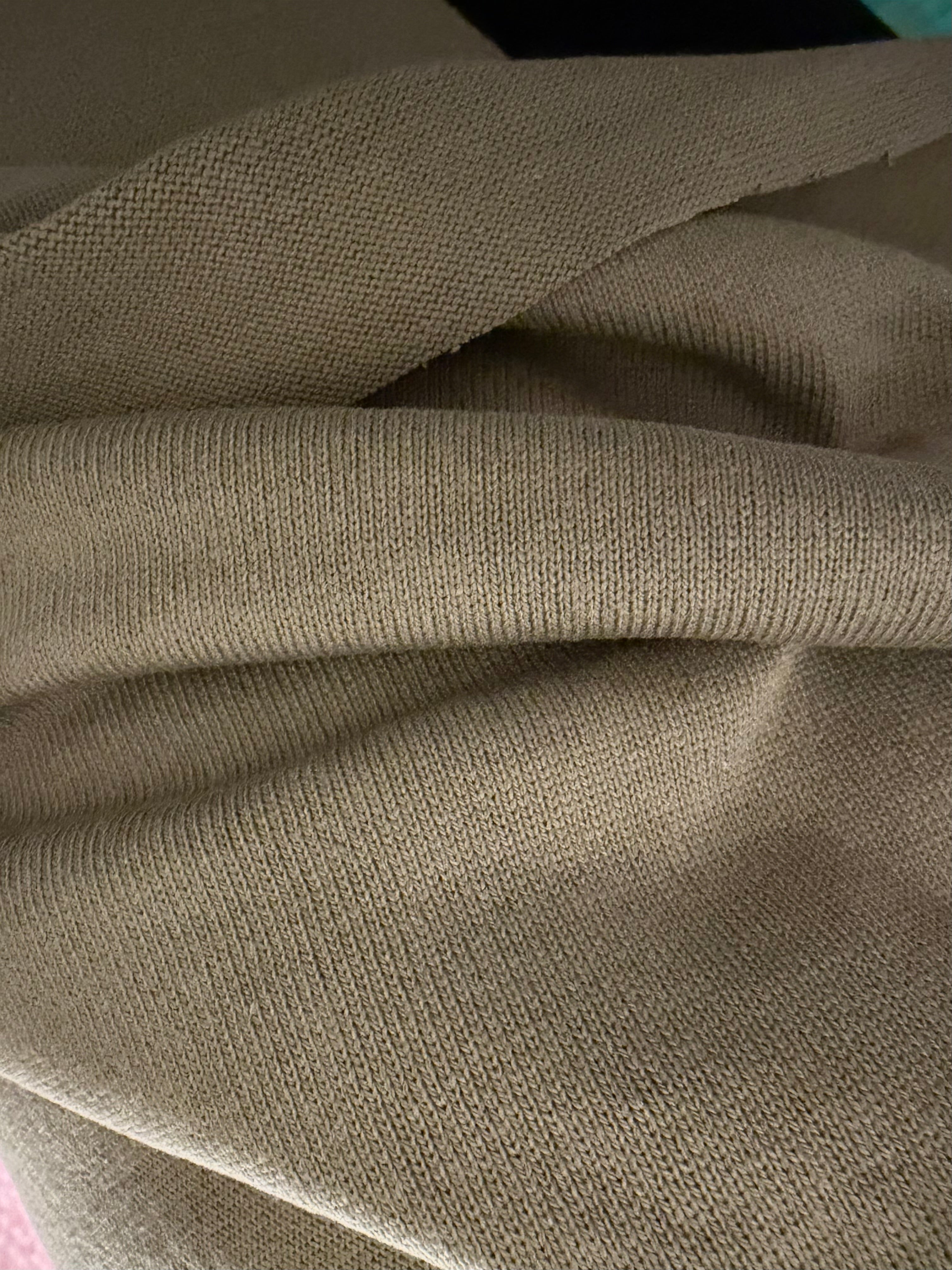Heavyweight Japanese Cotton Jersey Knit Fabric | 100% Cotton | 2-Way Stretch | 303 GSM | Premium Apparel Fabric | Khaki