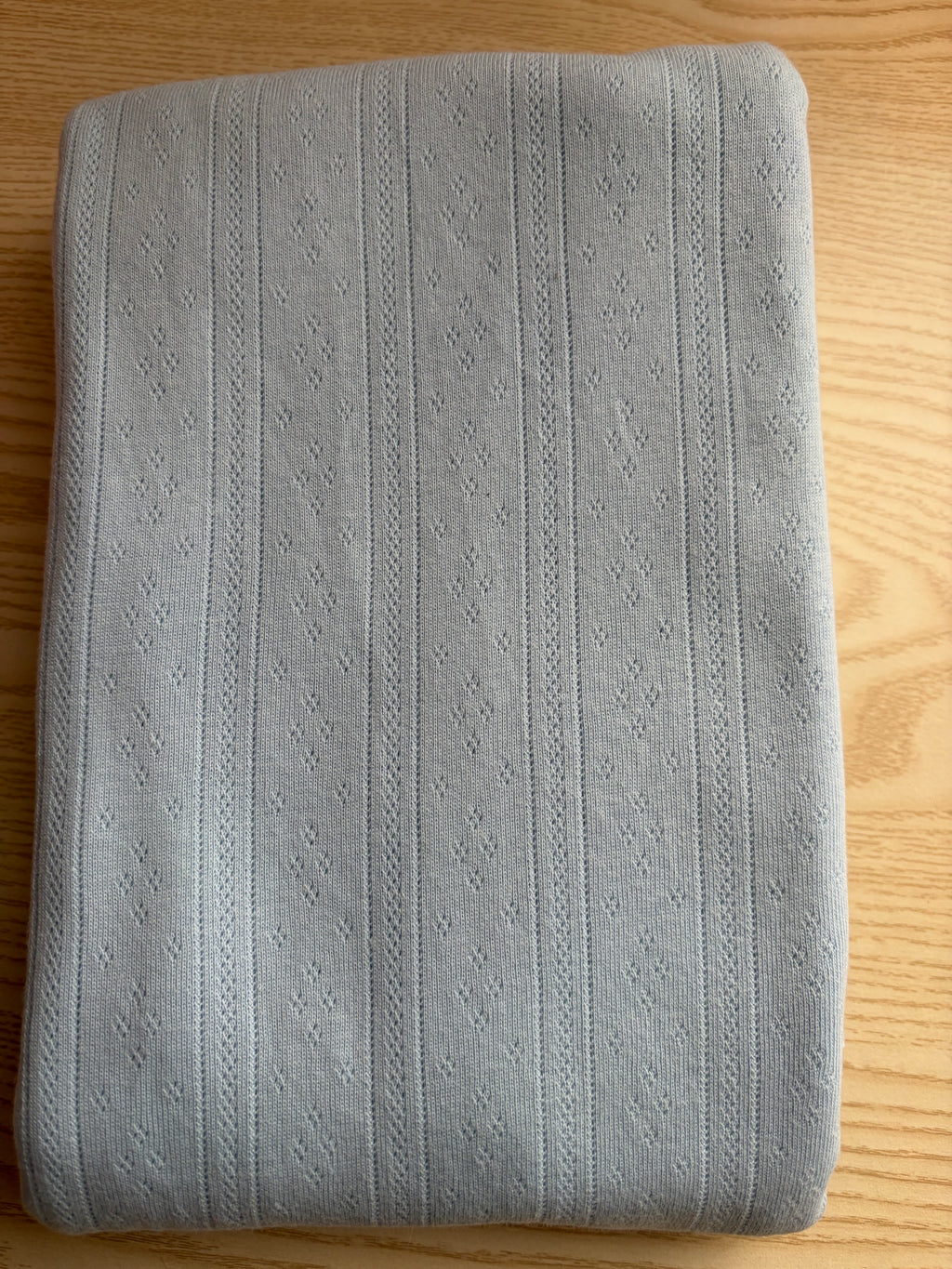 Organic Cotton Pointelle Mesh Rib Knit Fabric | 100% Cotton | 150 GSM | 63” Wide | Baby & Apparel Fabric