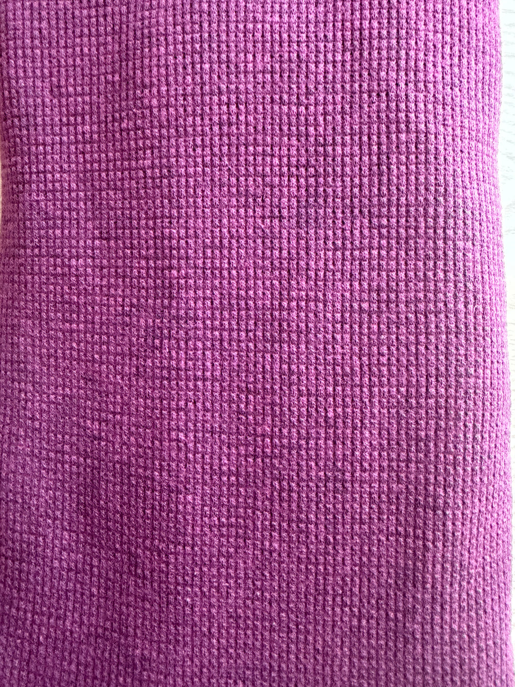 Burgundy Thermal Waffle Knit Fabric – Polyester/Cotton Blend – 60” Wide – Soft Apparel Knit