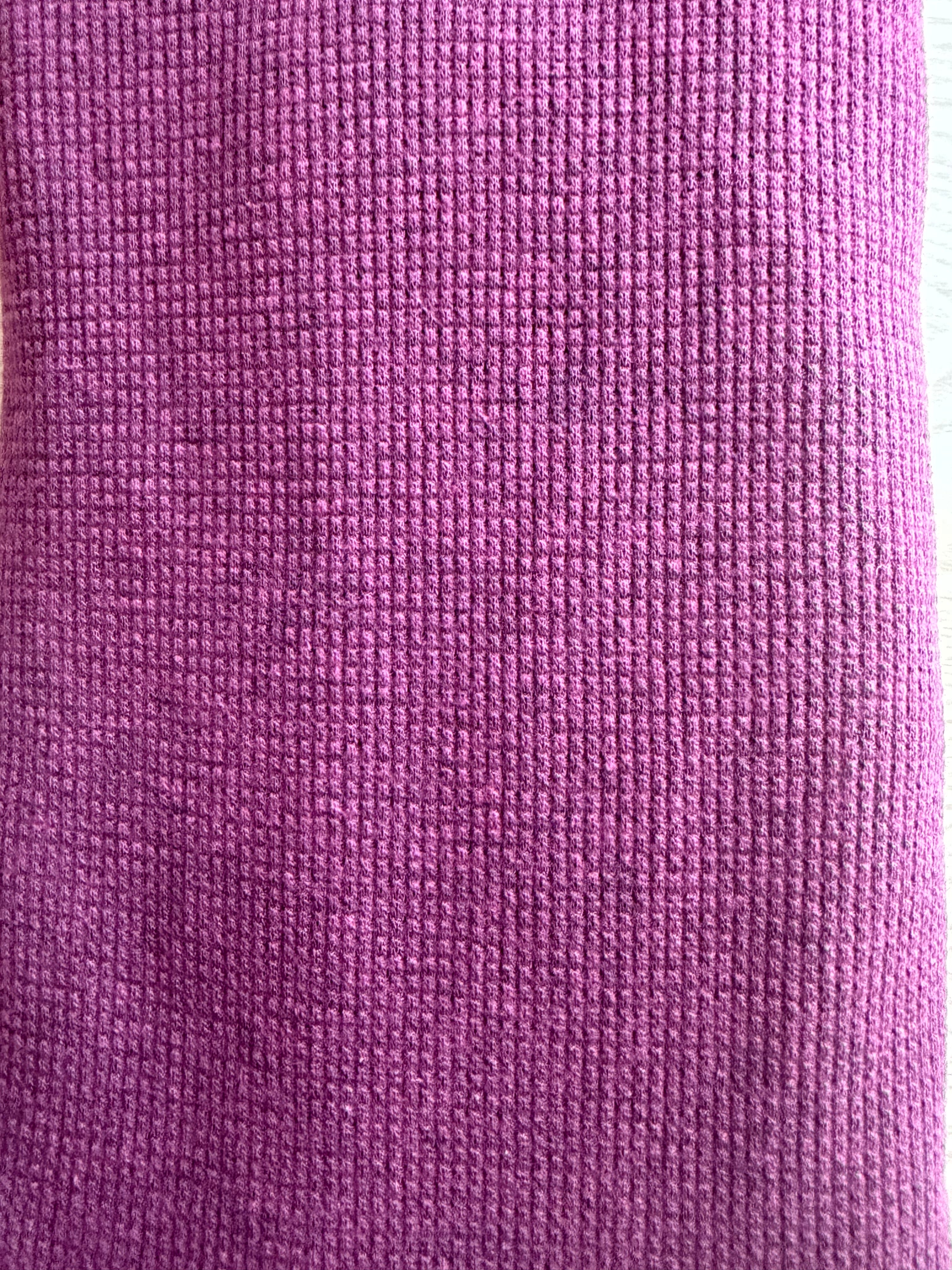 Burgundy Thermal Waffle Knit Fabric – Polyester/Cotton Blend – 60” Wide – Soft Apparel Knit