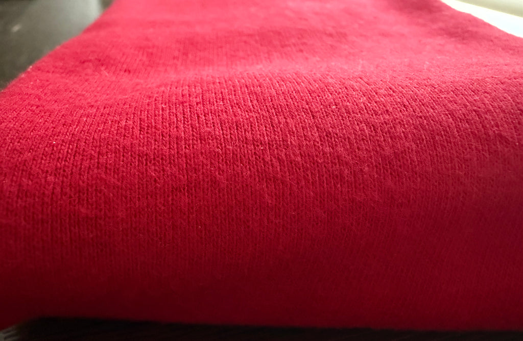 Japanese Imported 100% Cotton Rib Knit Fabric – Rich Red – 17” Tubular Width