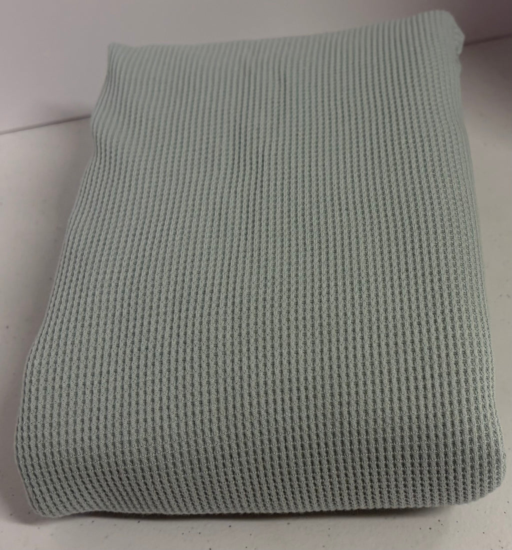 Japanese 100% Cotton Waffle Knit Fabric – Seafoam – Imported from Japan – 60” Wide – Premium Apparel Fabric