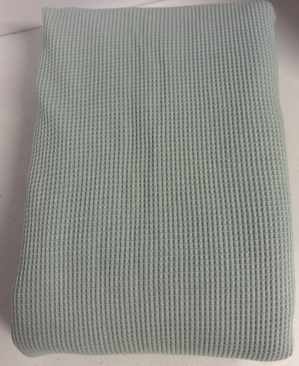 Japanese 100% Cotton Waffle Knit Fabric – Seafoam – Imported from Japan – 60” Wide – Premium Apparel Fabric
