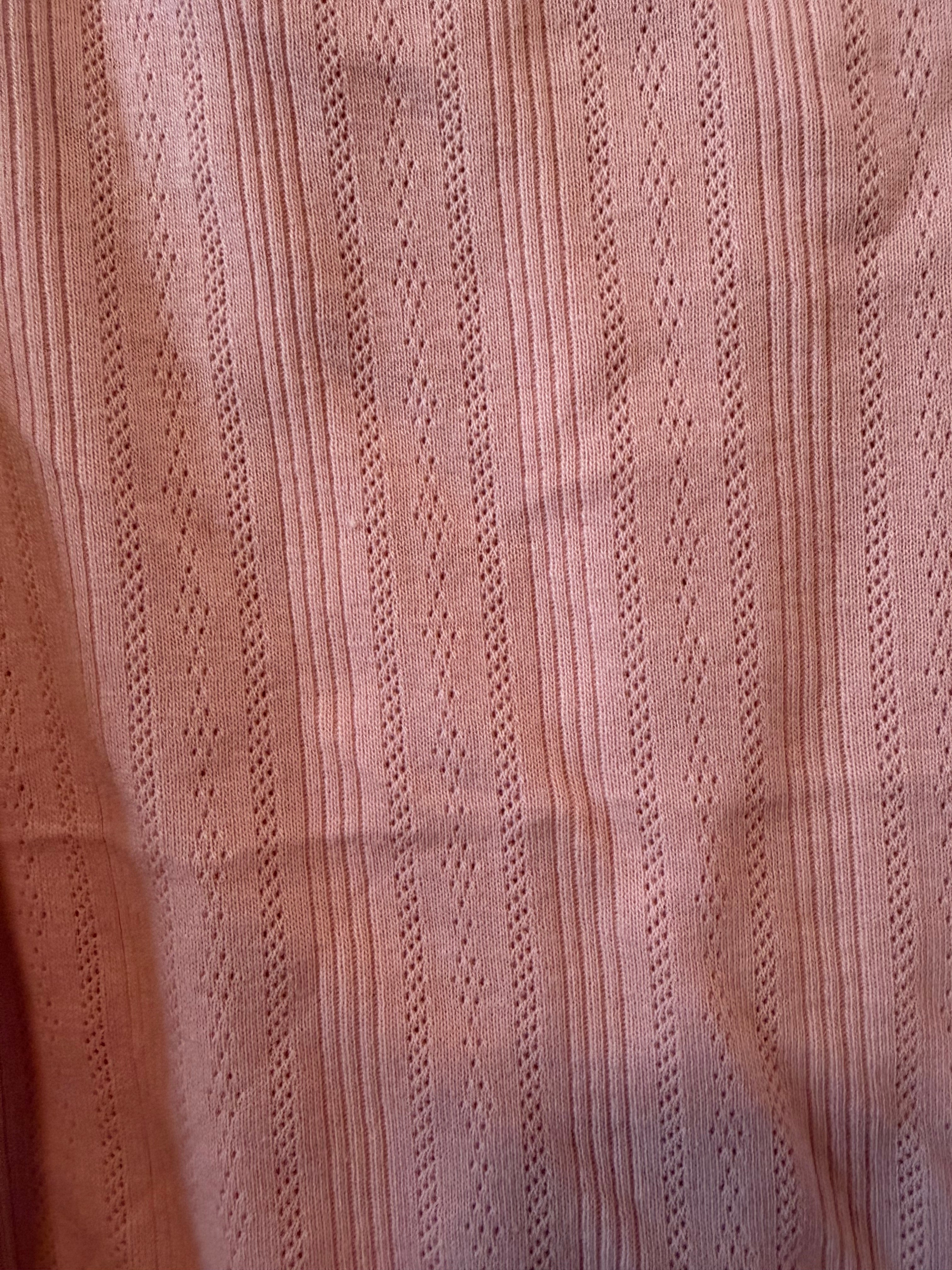 Blush Pink Cotton Pointelle Knit Fabric