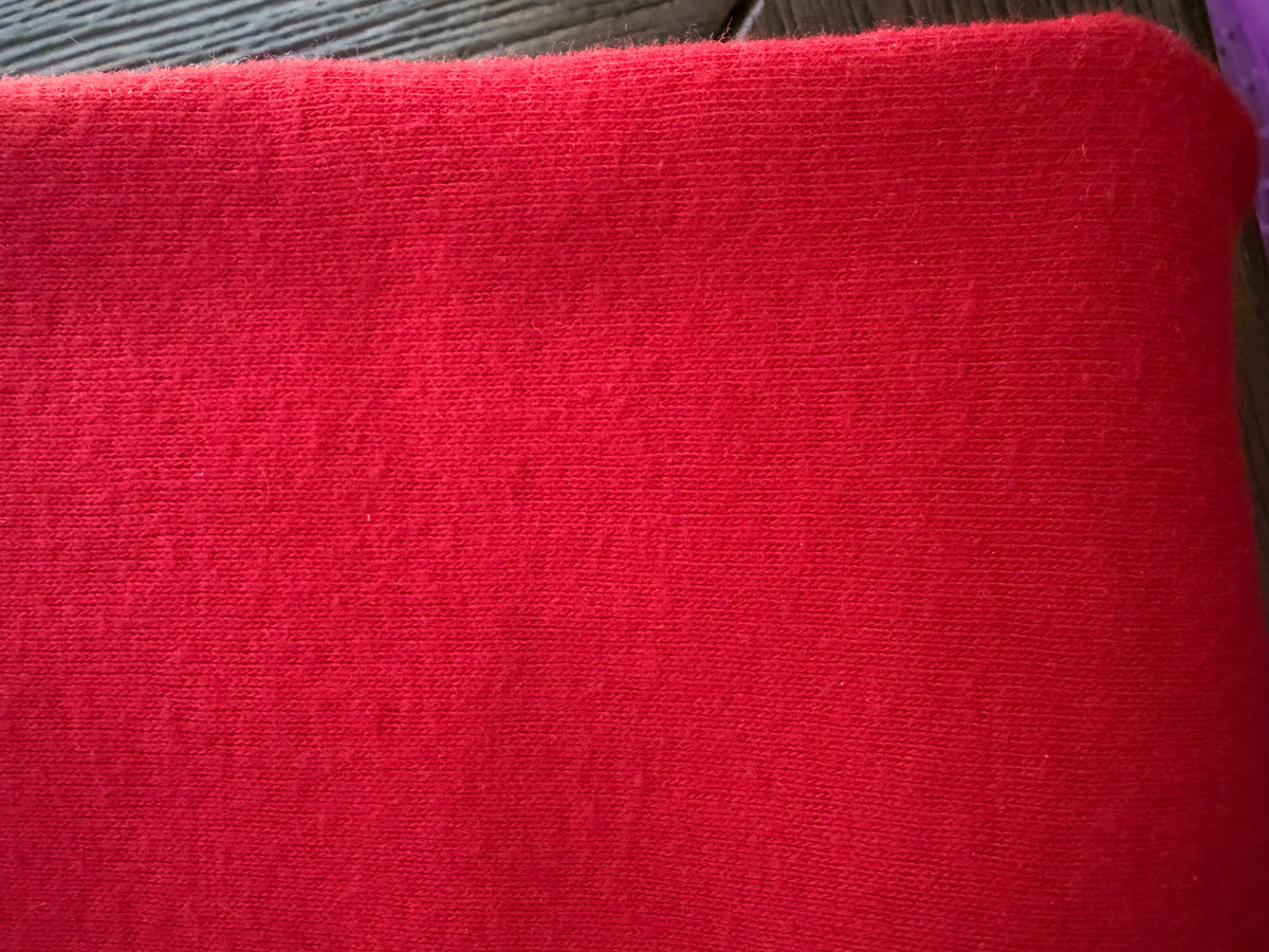 Japanese Imported 100% Cotton Rib Knit Fabric – Rich Red – 17” Tubular Width